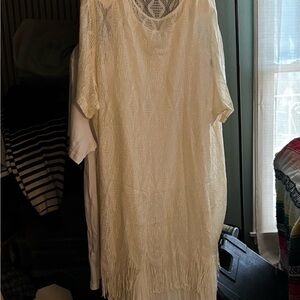 Cream Lace Fringe Dress